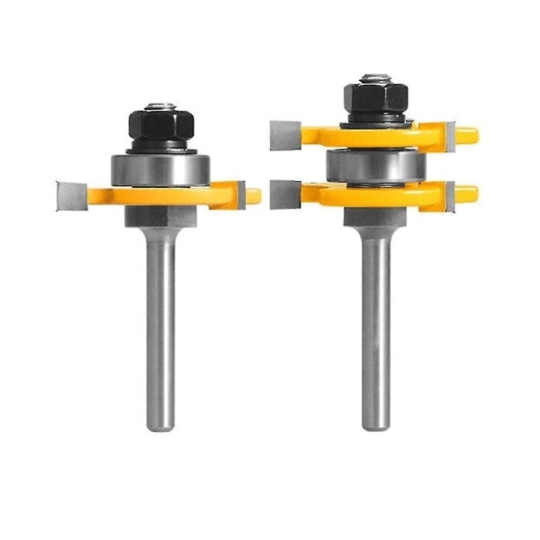 2 st 6 mm set T-spårfräs för träbearbetning T