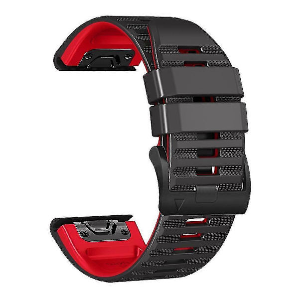 Til Garmin Tactix Delta/enduro Horisontale Striber Silikone Udskiftningsurrem Armbånd Black Red