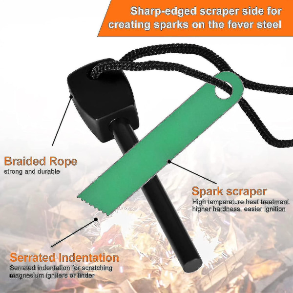 3 X Utendørs Brann Stål Brannstarter Brann Stål Flint Overlevelse Magnesium Flint Flint Flint Brann Stick Magnesium Brann Stål Håndlaget For Camping/tur-