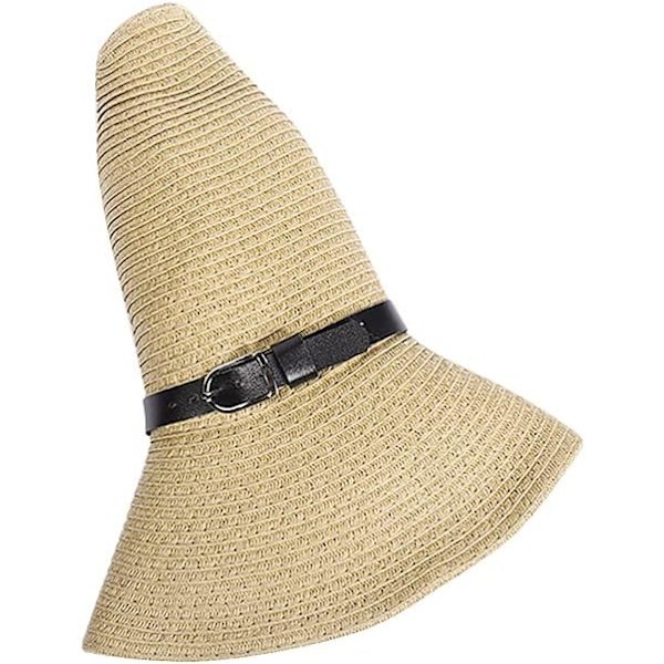 Unisex Halm Solhatt Panamahatt Fedora Trilbyhatt Safari Strandhatt Sol UV-skydd Hatt med Justerbar Hakrem för Män Kvinnor