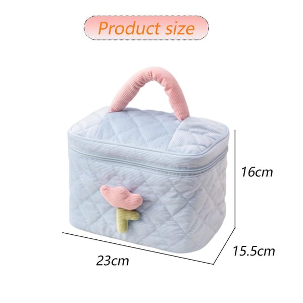 Kosmetisk taske med stor kapacitet, opbevaringstaske til hånd-i-hånd toiletartikler til kvinder