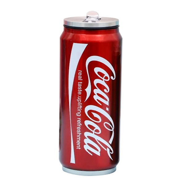 Kaesi 350 ml 500 ml rostfritt stål utomhus bilisolerad sugrör Cola burk flaska kopp 500ML Red