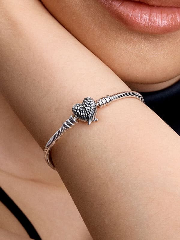 Pandora - Ormlänksarmband med hjärtvinglås - Sterlingsilver 8.3in/21cm