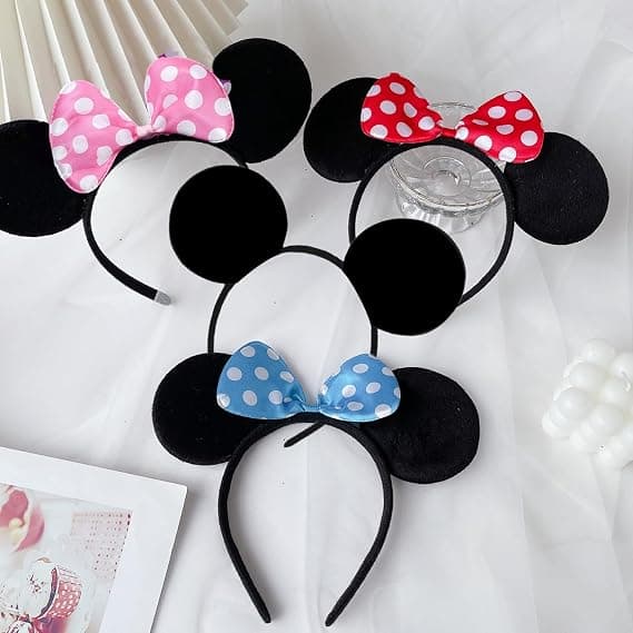 4 stk Mickey Mouse Øre Hodebånd Nyhet Tilbehør Feriefest Bursdagsfest Cosplay Tilbehør for Voksne/Barn