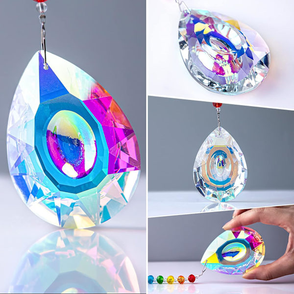 Kristalliprisma Ikkunariipus Lasi Rainbow Sun Catcher 89mm AB Riippuva Valo Tarvikkeet