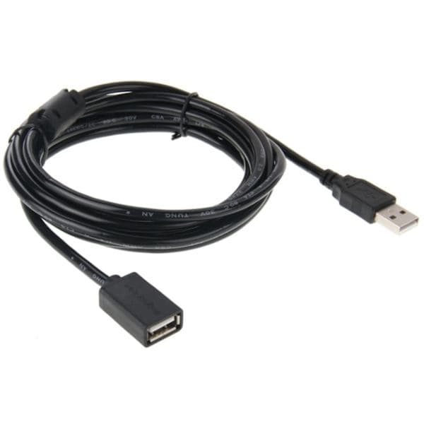 3m förlängningskabel USB 2.0 - Förlängare Svart Svart