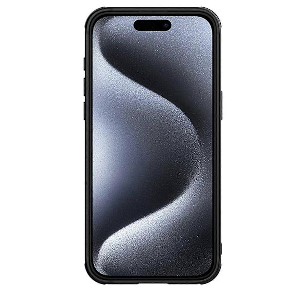 NILLKIN CamShield Prop Fodral för iPhone 15 Pro Max Linsskydd PU Läder+PC+TPU Magnetiskt Telefonskal Multicolor Style B