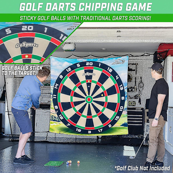 Chip N' Stick Golfspel med Chip N' Stick Golfbollar - Jättelika måltavlor med Chippingmatta - Välj Klassisk eller Darts 180*180cm