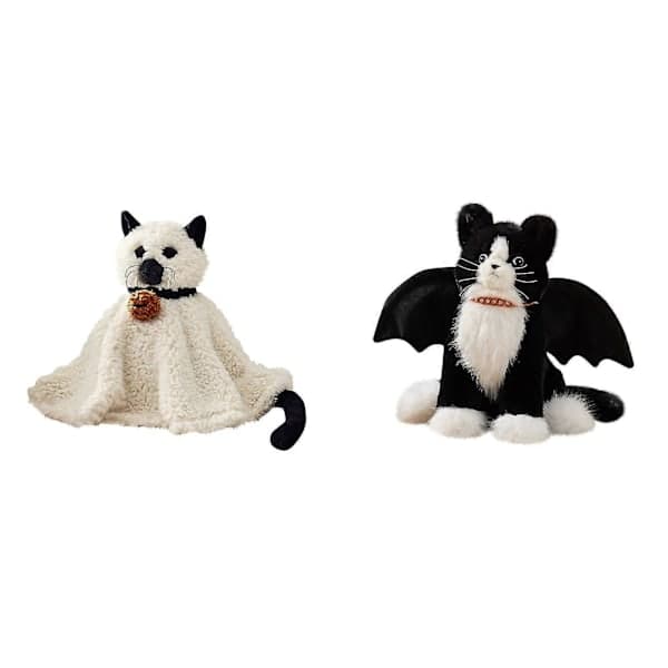 Pottery Barn Cleo Katte-spøgelse Formet Pude Halloween Dekoration Gave