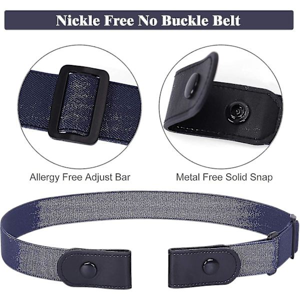 Elastisk belte, unisex uten spenne, stretchbelte