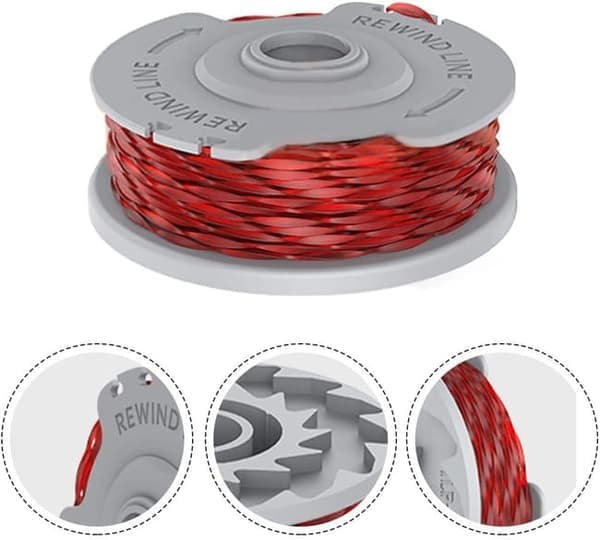 4-pakning Trimmerspoler for Flymo Gresstrimmer, 1,5 mm Nylon Dobbel Tråd, Automatisk Mating, Erstatningsspole Gresstrimmertilbehør 6 stk 6pcs