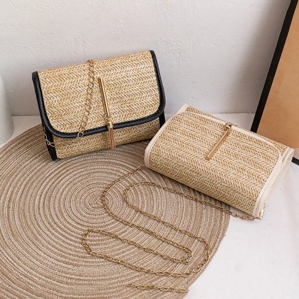 Mobiltelefonveske for jenter, fasjonabel stråveske, Messenger, fasjonabel og allsidig White Tassel