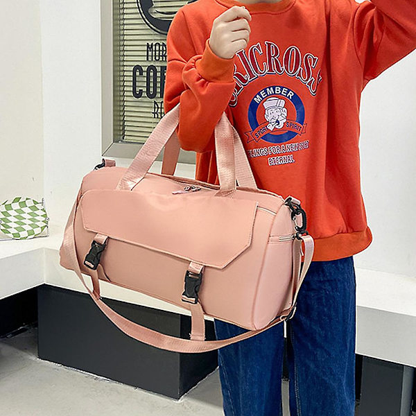 Pieni kuntosalilaukku urheilumatkat Duffel-laukut Viikonloppulaukku Yöpymislaukku märkätaskulla ja kenkälokerolla Pink