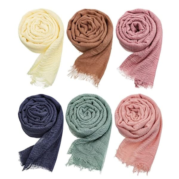 Krøllskjerf Ensfarget Hijab GUL Gul Yellow