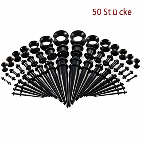 Punk Tapers Kit Plugs Stretching Set Tunnel Ears Expansion 50 Pcs