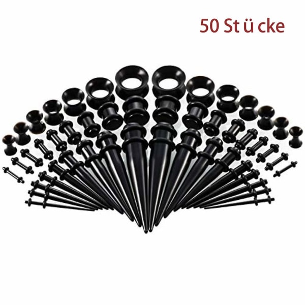 Punk Tapers Kit Plugs Stretching Set Tunnel Ears Expansion 50 Stk