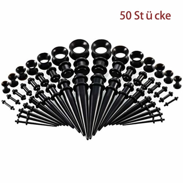 Punk Tapers Kit Plugs Stretching Set Tunnel Ears Expansion 50 stk.