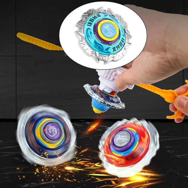 1 set pyörivä lelu Klassinen Anime Elements Anti-Scratch Pyörivä huvittava gyroskooppilelu viihteeseen Cyan