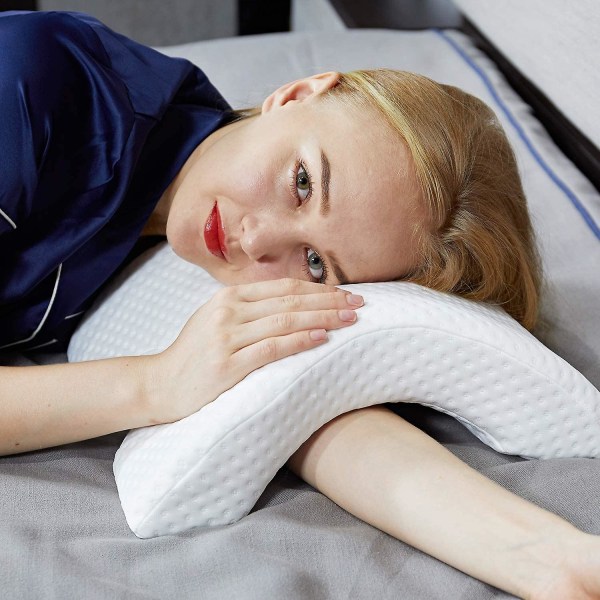 Sovkudde Par Pillow Armkudde Långsam Rebound Tryckkudde Myskudde Memory Foam Resekudde Bågeformad U-formad Kudde Ger Komfort och Su