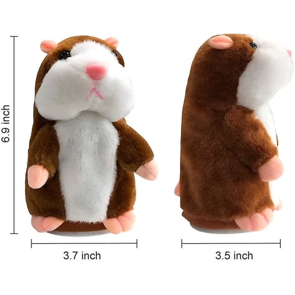 Talande hamster plyschleksak Repetera vad du säger Rolig barnstoppad interaktiv leksak Brown
