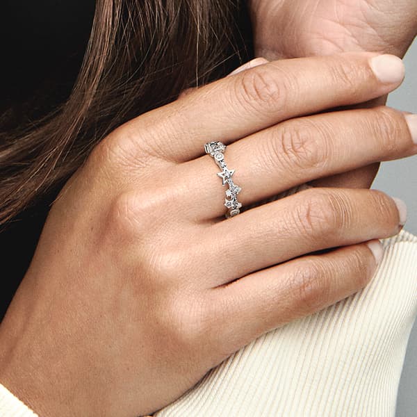 Pandora - Sparkling Galaxy Ring - Sterling Sølv Circumference: 52mm