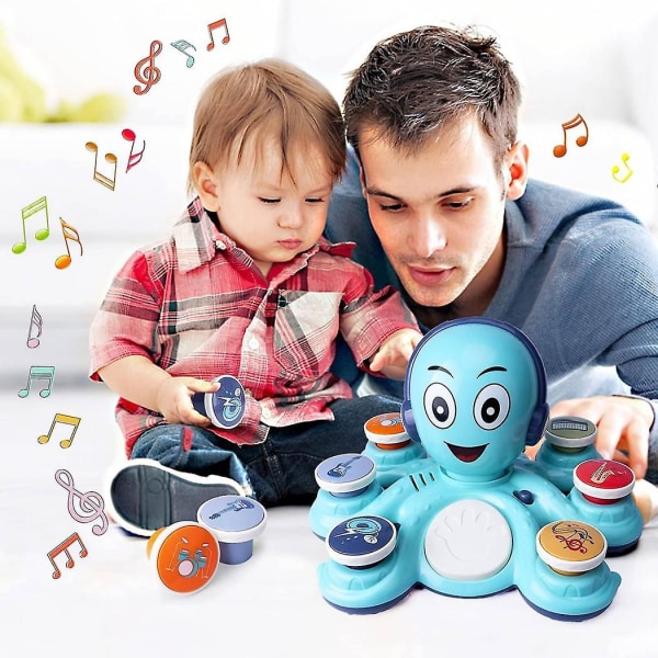 Blekksprut musikk Pedagogisk leke for tidlig barndom til baby gave blå