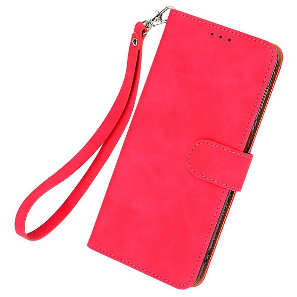 Ulefone Note 16 Pro -nahkakotelo, jossa korttipaikat ja jalusta Rose