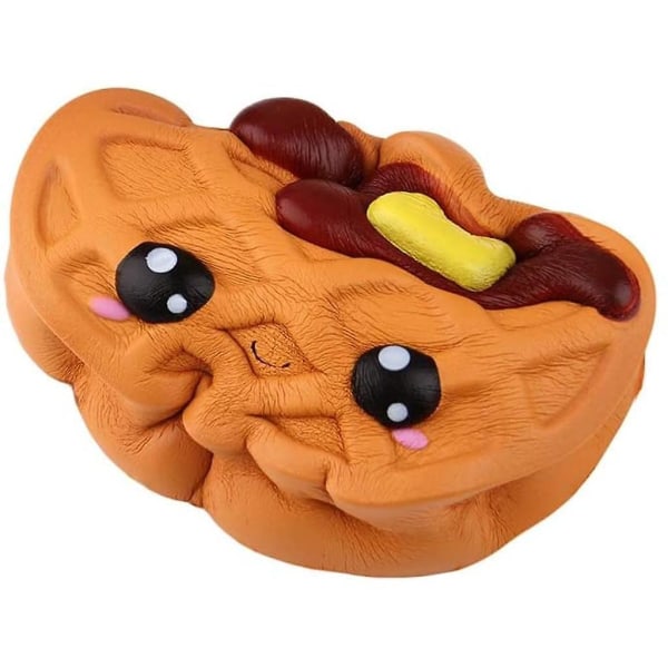 Chokladkaka Emoji Kawaii Slow Steps Squeeze Toy Långsamt stigande Squishies Antistressleksak för barn Vuxna (11,5 * 11,5 * 3 cm) Förpackning med