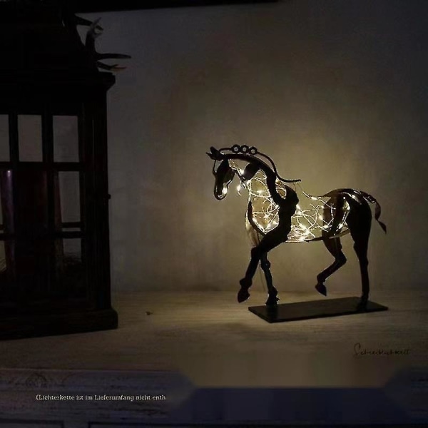 Heste Skulptur Metal Led Dyre Skulptur Hjem Restaurant Dekoration Housewarming Gave Kb