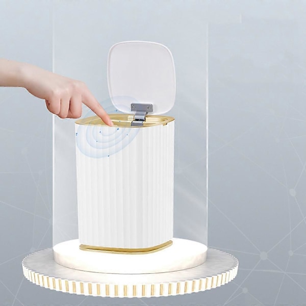 1 stk Smart Automatisk Skraldespand Køkken Badeværelse Toilet Skraldespand med Låg Vandafvisende Skraldespand