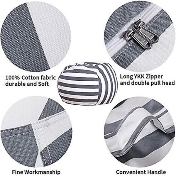 Oppbevaringssekk for utstoppede dyr, sittepufftrekk for barn 18 inches Grey lines