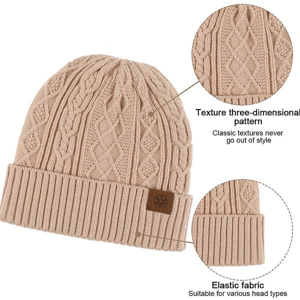 Herre Varm Vinterhat Akryl Strik Hue Cuff Beanie Cap Daglig Beanie Hat Claret Khaki