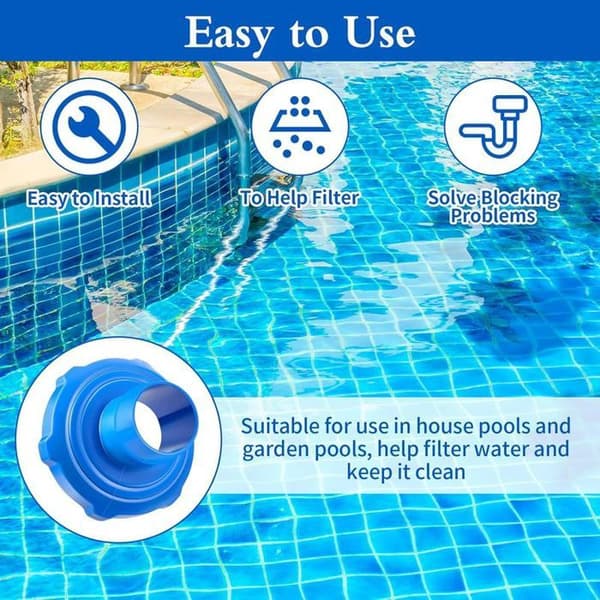 Poolstøvsugeradapter, Poolslangeadapter, Skimmer-slangeadapter, Pooltilbehør, Kompatibel med