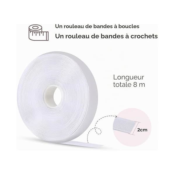 Hvid Dobbeltklæbende Tape - 8m x 2cm Stærk Ridseklæber til Fotorammer, 2 Ruller