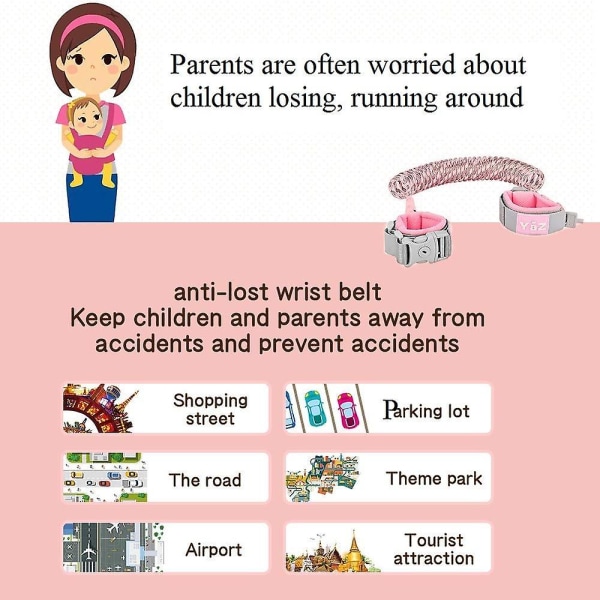 Ny, egnet sikkerhetssele for småbarn Gangbånd, Anti Tapt håndleddslenke, Barnebånd Sikker Sele