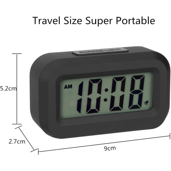 Small Digital Alarm Clock,Simple Operation,Easy to Read,Ascending Alarm,12/24Hr,Snooze Backlight for Bedside Travel,AAA Battery Operated