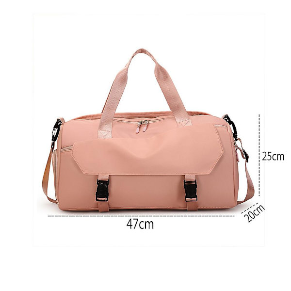 Pieni kuntosalilaukku urheilumatkat Duffel-laukut Viikonloppulaukku Yöpymislaukku märkätaskulla ja kenkälokerolla Pink
