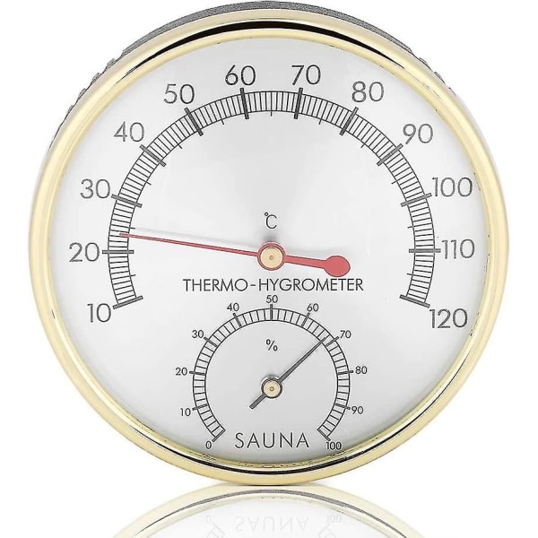 I 1 bastu Rumstermometer Hygrometer, Celsius Meter Luftfuktighet och Temperaturmätare inomhus med högtemperaturbeständig metallurtavla, för verkstad