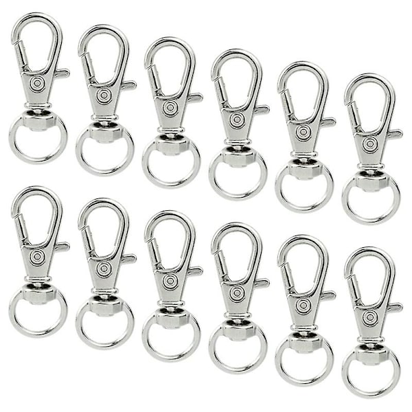 50 stk Swivel Clasps Lanyard Snap Hook, metall Swivel Lanyard Snap Hook Hummerklo Clasp Sølv