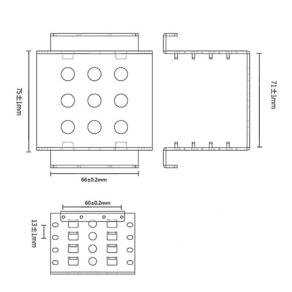 4-bay 3,5 tommer til 2,5 tommer harddisk-caddy intern montering adapterbeslag aluminiumlegering mobil