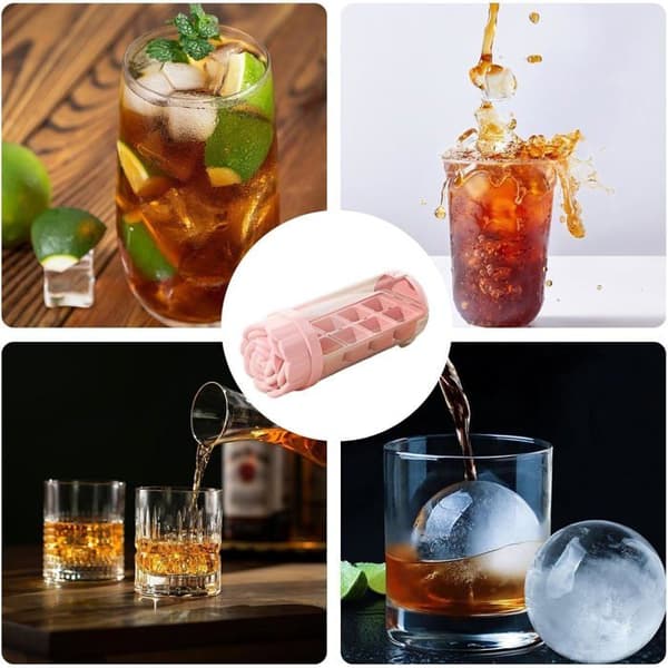 Isbitsform i silikon - flaskform, 8 livsmedelsgodkända fack, flexibel isbitsform, för whisky,