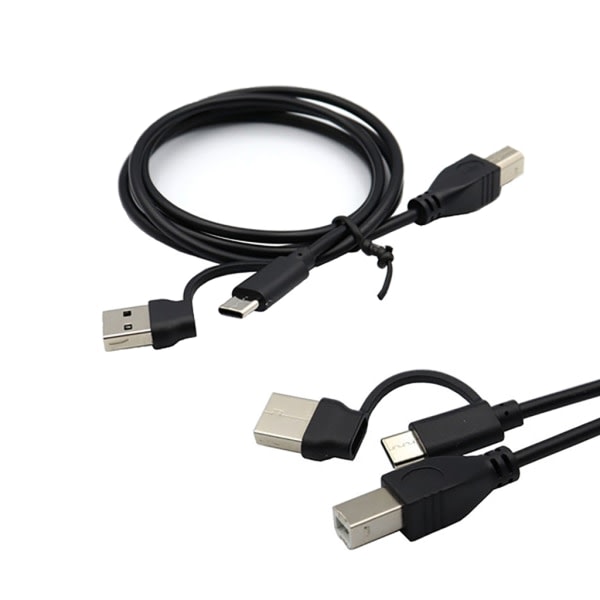 Universaali USB + TYPE C -uros USB Type B -uros -kaapeli puhelimelle, tulostimelle, skannerille