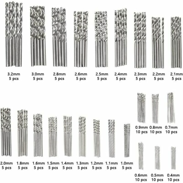 150 dele sæt HSS titanium mikrobor sæt værktøj 0,4 mm-3,2 mm til slid, metal,
