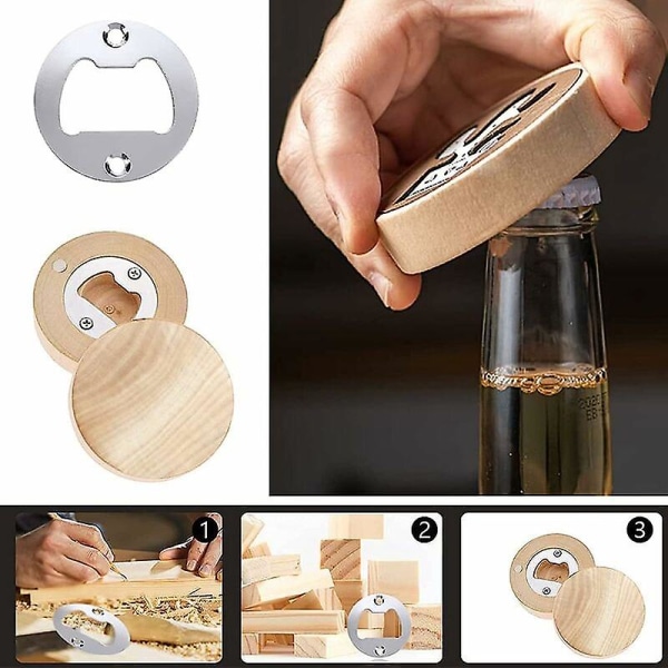 16 stk flaskeåpner DIY-håndverk, liten flaskeåpner, flaskeåpner med skruer, med 32 skruer, for å åpne ølflasker, juiceflaske