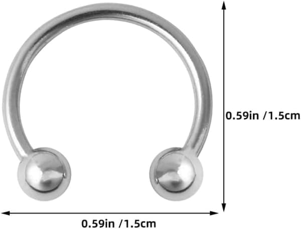 Metall Hästsko Septum Ring Hatt Hoop 10st 1.5cm Silverlegering Piercing Smycken