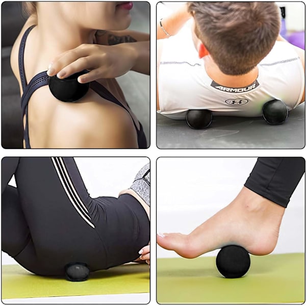 Massage Hockey Ball til Myofascial Afslapning, Fødder, Ryg, Trigger Point Terapi Bold, Muskelknuder, Yoga Black