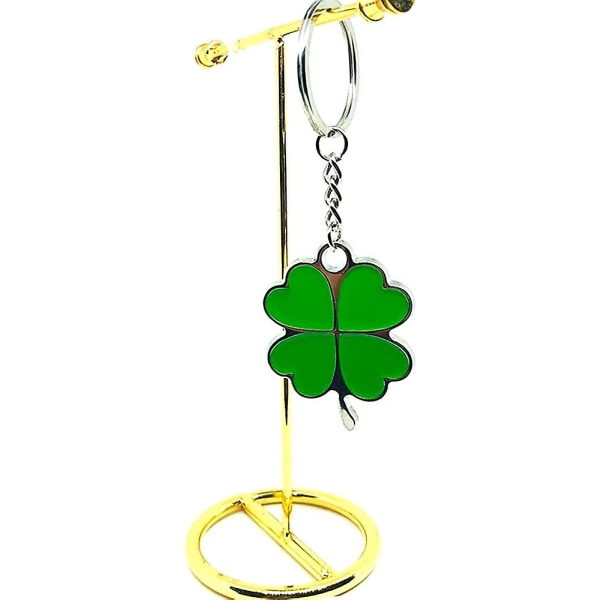3D The Lucky Four Leaf Clover avaimenperä Lucky Key Chain korulahja (vihreä)