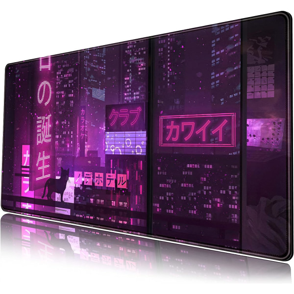 Violetti pelihiirimatto japanilainen pöytäalusta XXL Extended Anime Cool Large Mouse Pad Keyboard Mouse Mat Desk Pad tietokoneelle kannettavalle pelaajille 31.5''X15.7''