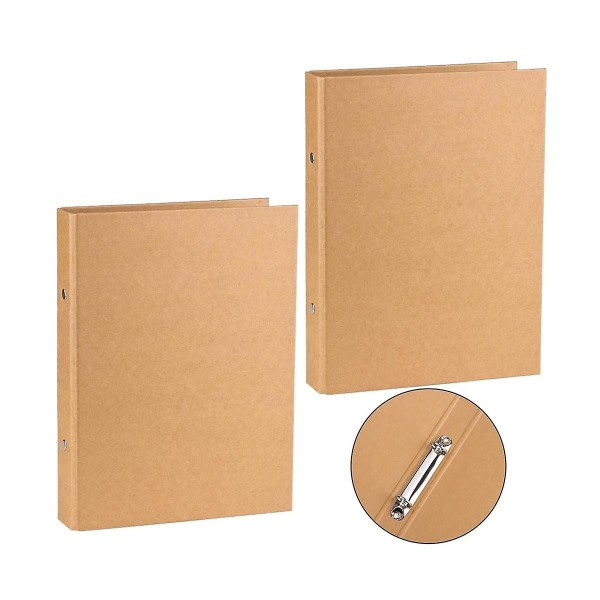 pcs A5 Refillable Ring Binder, A5 Kraft Paper Binder Tray with 2 Rings to Add Loose Sheets, A5 Kraft Paper Photo Color