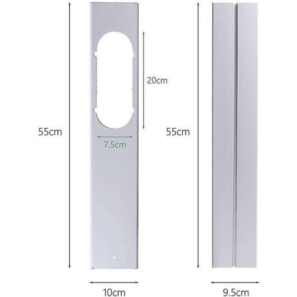 Justerbar universell bärbar luftkonditioneringsfönstertätningsplatta, deflektorfäste - 2 delar - 150 cm platt munstycksgränssnitt
